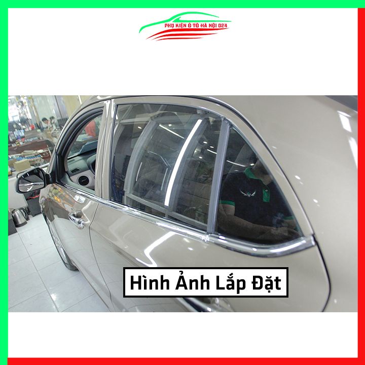 Bộ nẹp viền chân kính cong kính Hyundai i10 Hatchback 2014-2021 Inox sáng bóng chuẩn form xe