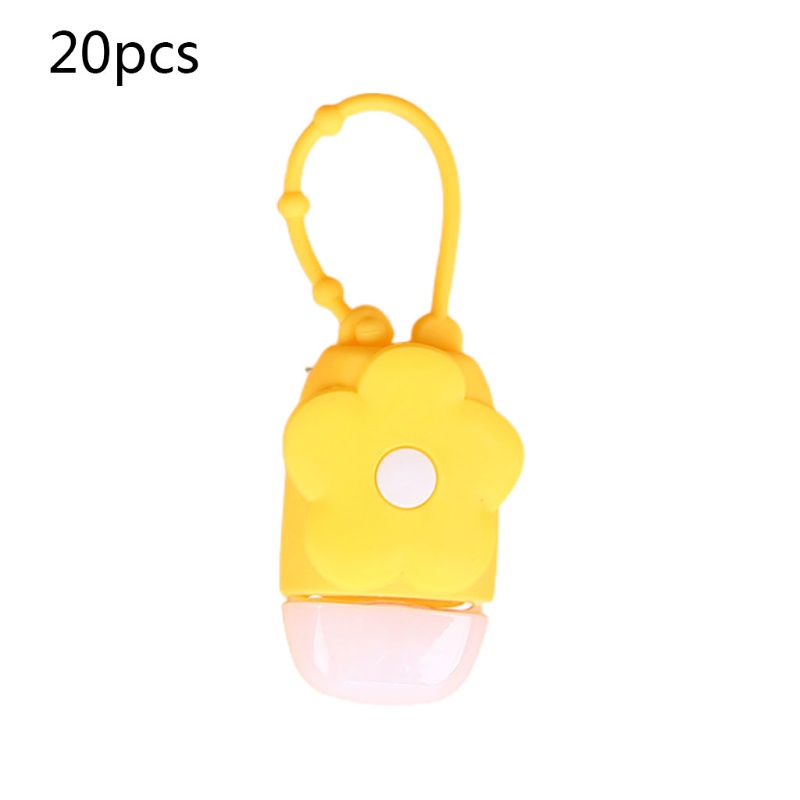 Set 20 Bình Rỗng Đựng Nước Hoa / Móc Khóa Bằng Silicon Hình Oval Hoạt Hình 30ml