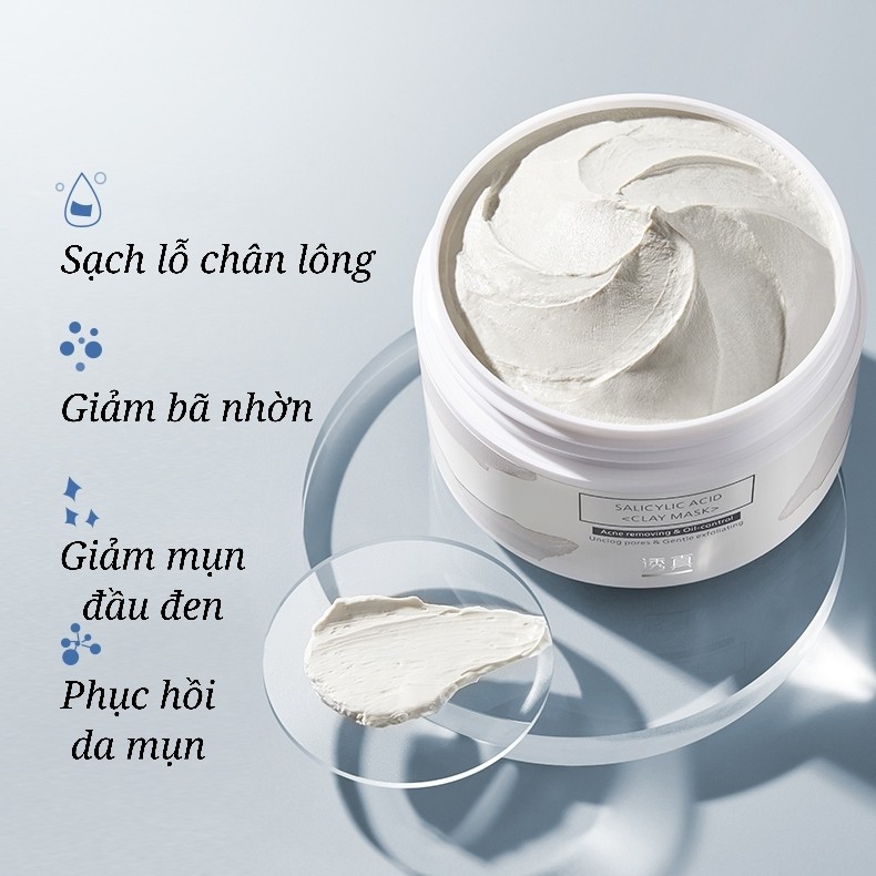 Mặt nạ đất sét BHA Salicylic Acid Clay Mask Lucenbase kiềm dầu giảm mụn LUCB55