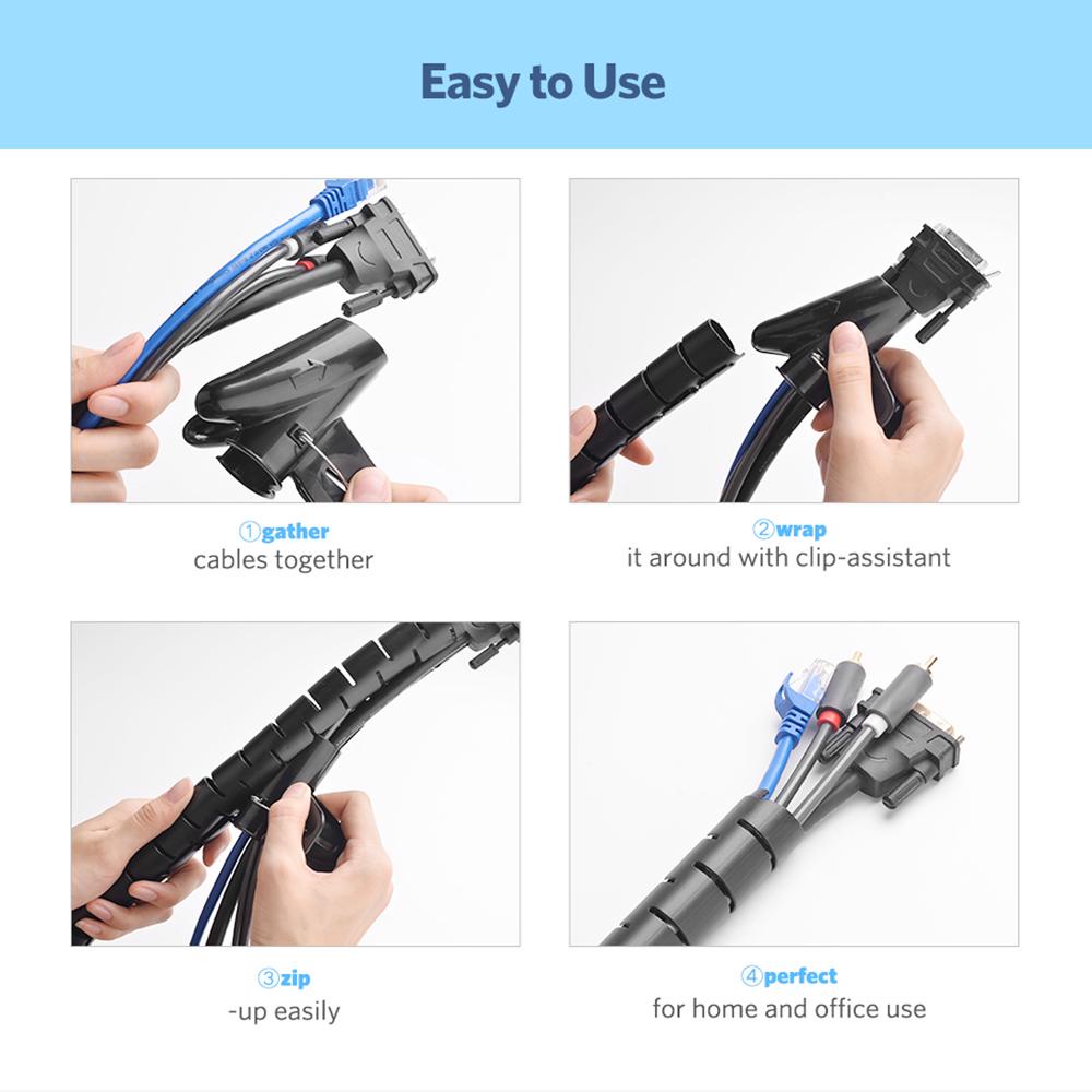 GOGOUP Ống Bọc Bảo Vệ Dây Cáp Hình Xoắn Ốc