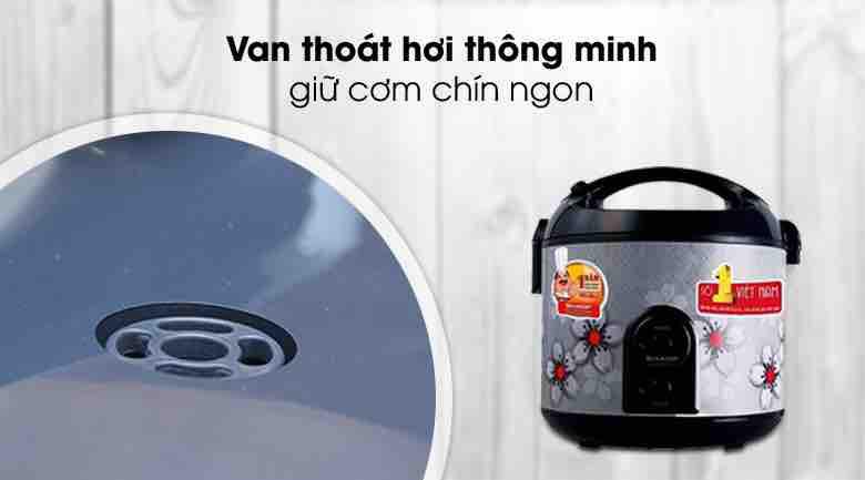 Nồi cơm điện Sharp 1.8 lít KS-NR191STV-Mới Chính Hãng 100% Lòng nồi hợp kim nhôm tráng men chống dính bền bỉ,nấu cơm