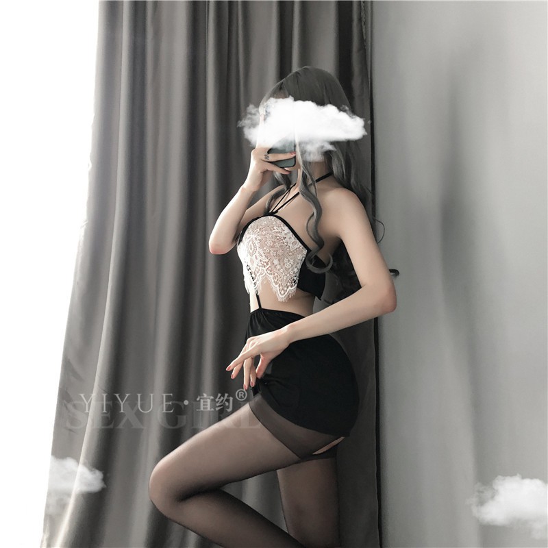 Bộ ngủ sexy nữ thư ký áo ren và chân váy gợi tình | BigBuy360 - bigbuy360.vn