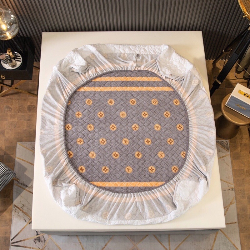 BỘ GA GỐI BO CHUN BỌC ĐỆM NỈ NHUNG TRẦN TIM LOẠI 1