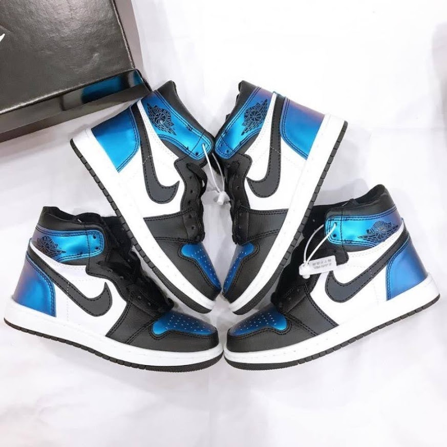 Giày sneaker 𝐍𝐈𝐊𝐄 𝐀𝐈𝐑 𝐉𝐎𝐑𝐃𝐀𝐍 1 Xanh loang cao cổ phản quang 2021 cực hot và độc full box bill