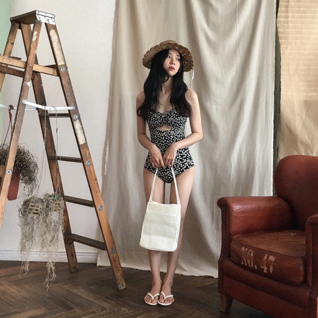 Bikini Áo Tắm Hoa Nhí Đen LMD11 Đồ Đi Biển Liền Thân 2 Dây Sexy Khoe Lưng Trần Hot Hit 2021 Tôn Dáng Giấu Bụng | BigBuy360 - bigbuy360.vn