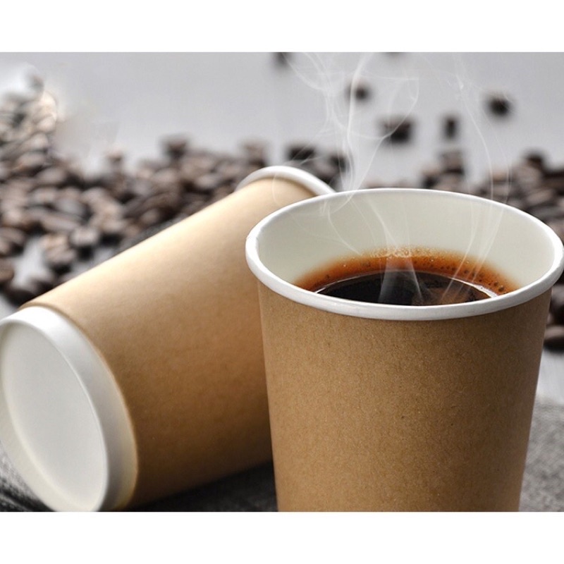 Ly giấy 2 lớp Double Wall - Set 40 Ly nóng 2 lớp Kraft 12oz - 360 ml