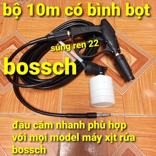Bộ 10m dây xịt rửa cho máy bosch, dây rửa xe bosch áp lực cao