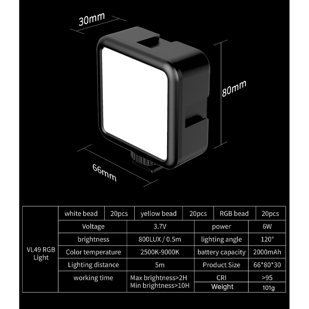 Đèn LED Mini Bỏ Túi Di Động Lấp Đầy Ánh Sáng Camera Di Động Chụp Ảnh Vẻ Đẹp Ánh Sáng Mềm Mại RGB Đầy Đủ Màu Sắc Bầu Không Khí Sống Lấp Đầy Ánh Sáng