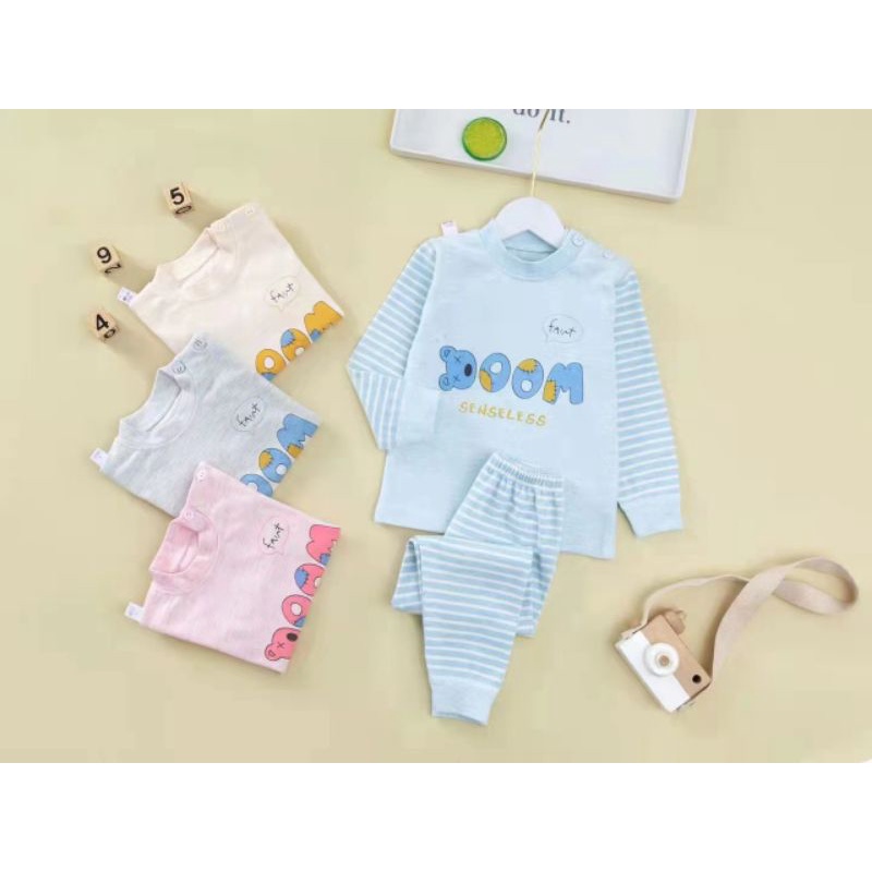 Bộ thu đông dài tay cho bé trai bé gái chất cotton len Quảng Châu cao cấp 7-20kg