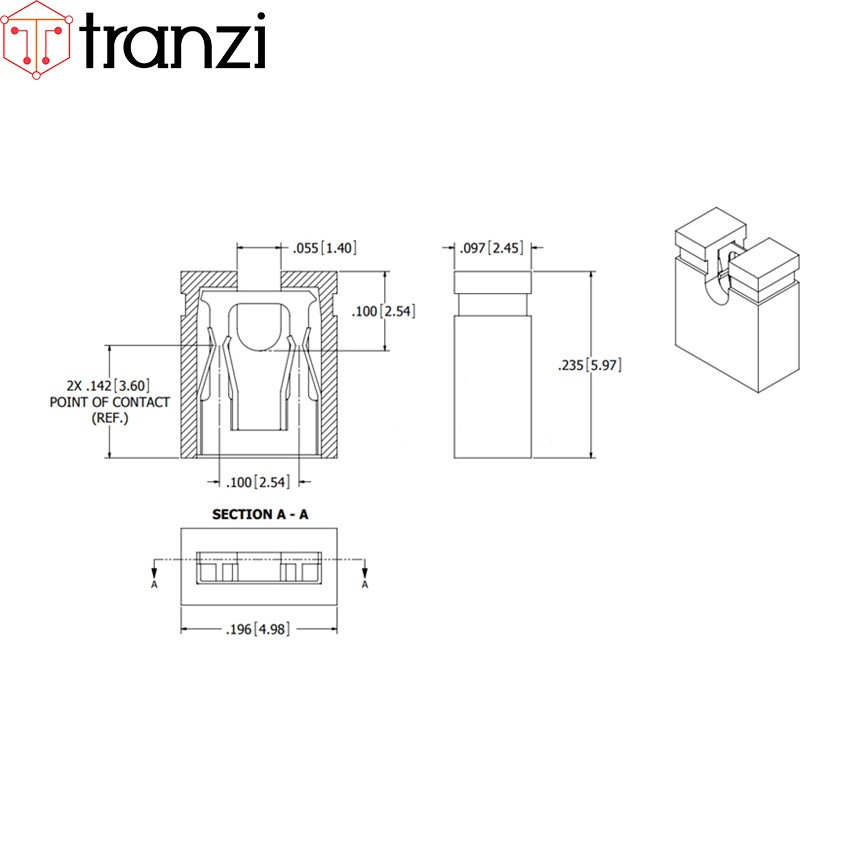 Giăm ngắn mạch 2.54mm - túi 100 cái - túi  100 cái