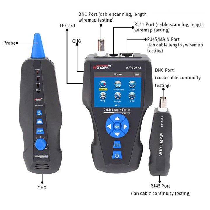 [HÀNG CHÍNH HÃNG] MÁY TEST CÁP MẠNG HỘP TEST MẠNG NOYAFA NF8601