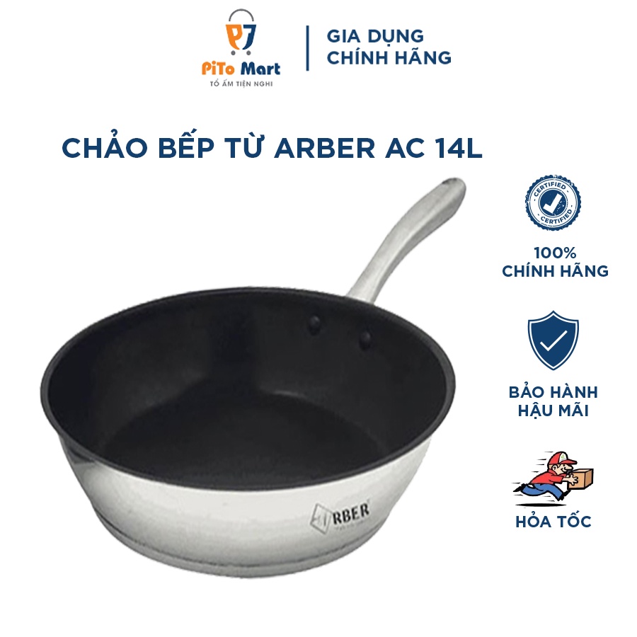 Chảo chống dính sâu lòng, Chảo bếp từ cao cấp ARBER AC-24L đường kính 24cm sử dụng cho mọi loại bếp