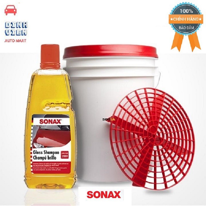 Chai Nước rửa xe SONAX Gloss shampoo concentrate 1 lít 314300 đậm đặc dùng rửa xe và Làm sạch nhanh chất bẩn trên xe.