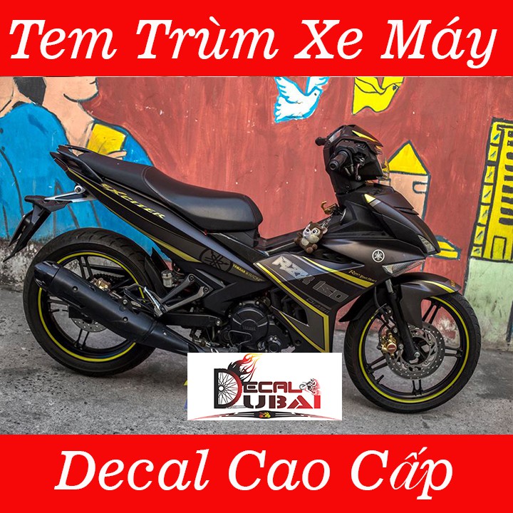 Tem Trùm Xe Exciter 150 Đen Vàng