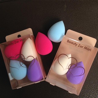 [Set 4 bông] Mút tán nền giọt nước Beauty Zer Man