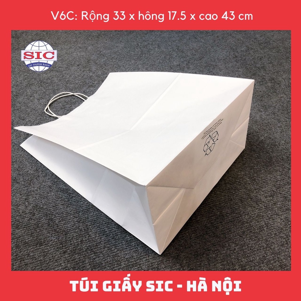 [SET 10 CHIẾC] TÚI GIẤY KRAFT V6C: 33x17.5x43 cm CÓ QUAI ( ẢNH THẬT)