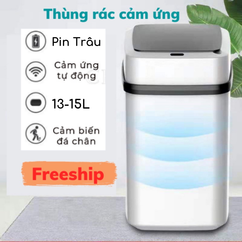 Thùng Rác Thông Minh Thùng Rác Cảm Ứng Có Nắp Đậy Tiện Dụng Sun.z - Gia Dụng Thông Minh