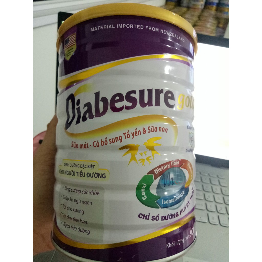 [HSD 2025] Sữa bột Diabesure Gold 900g dành cho người tiểu đường bổ sung tổ yến và kháng thể IgG từ sữa non