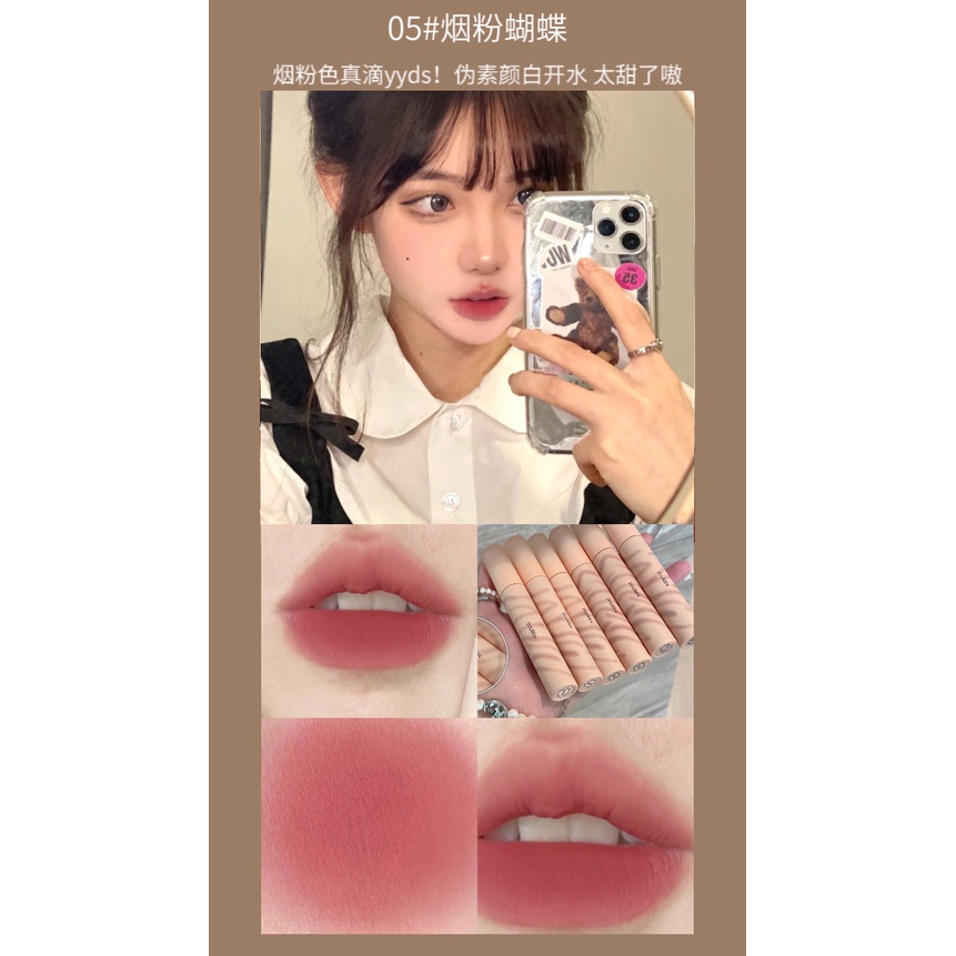 Son Môi DOUREN Velvet Tông Màu Đỏ Nâu Trung Hoa Lâu Trôi Chống Thấm Nước