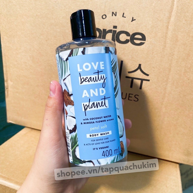 Sữa tắm LOVE BEAUTY AND PLANET dưỡng ẩm cho da khô  400ML