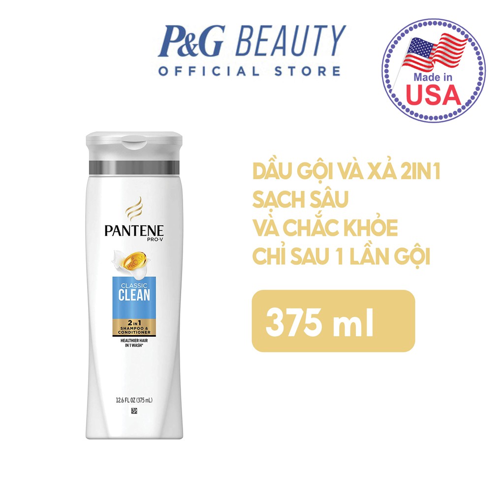 Dầu Gội Xả 2in1 Pantene Pro-V Classic Clean 375ml