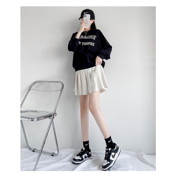 Chân Váy Ngắn Xếp Ly Chống Chói Thời Trang Xuân Thu Cho Mẹ Bầu