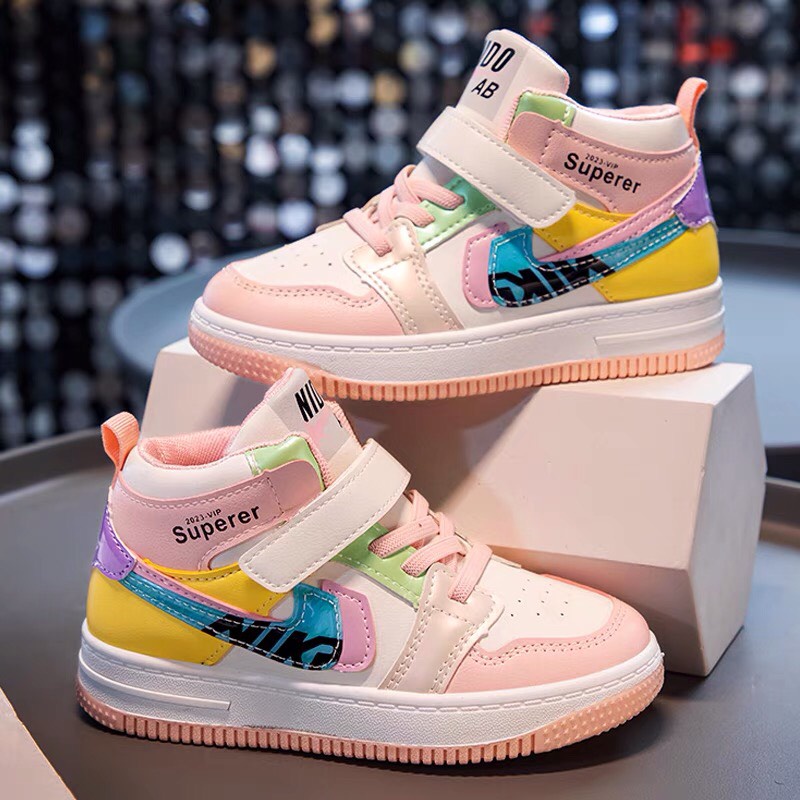 Giày thể thao cao cổ cho bé trái bé gái năng động cá tính đi chơi đi học thoải mái 206 - 806