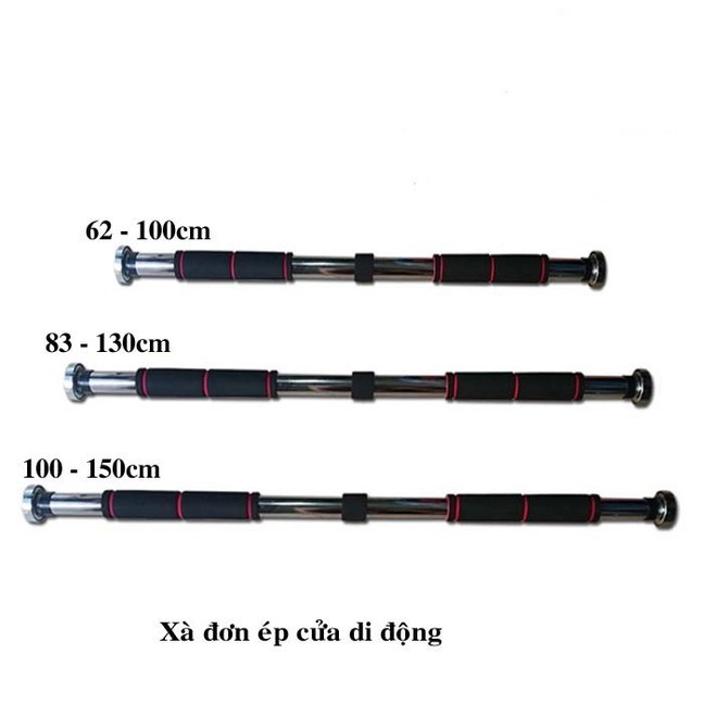 Xà đơn treo tường gắn cửa nhiều cỡ 62-150cm kích thước có thể tùy chỉnh phù hợp tập gym tại nhà khỏe(xịn,rẻ vô địch)