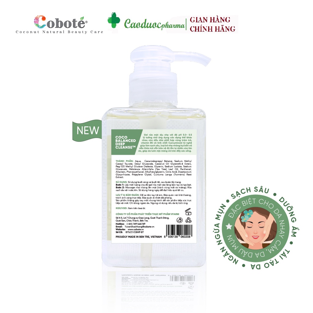 Gel Rửa Mặt Cobote 150ml - Thuần chay thuần tự nhiên