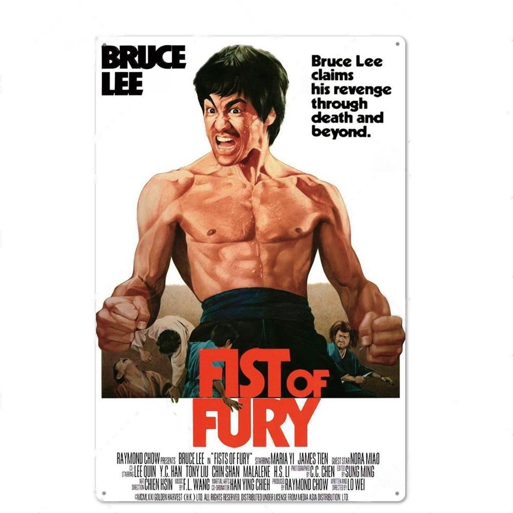 2020 Bruce Lee Metal Poster Plaque Metal Vintage Actor Metal Sign Tin Sign Wall Decor for Man Cave Bar Pub Club