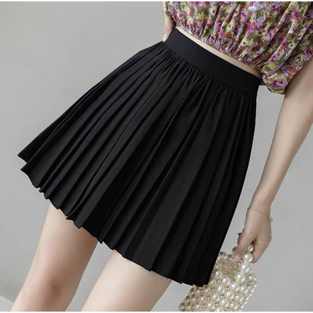Chân váy xếp ly Tennis Dáng Ngắn 2 màu trắng đen basic -Chân Váy Chữ A Xếp Ly Phong Cách Hàn Quốc Dành Cho Phái Đẹp