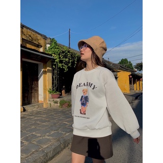 Áo sweater bear dày tay form rộng chất nỉ
