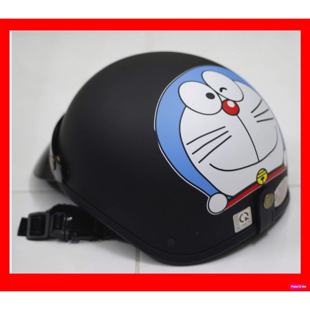FS50K- Bộ mũ ( nón ) bảo hiểm nửa đầu 1/2 Doraemon Xanh đậm/ Doremon xanh + Kính uv 400 / uv400 '