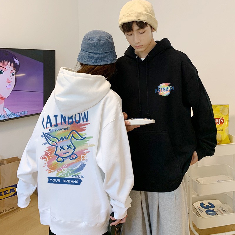 Áo Hoodie nỉ bông Rainbow , dài tay nhiều size form rộng V7 Official ( N 434)