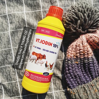 VT.IODIN 10% - 1 lít sát trùng tiêu độc chuồng trại