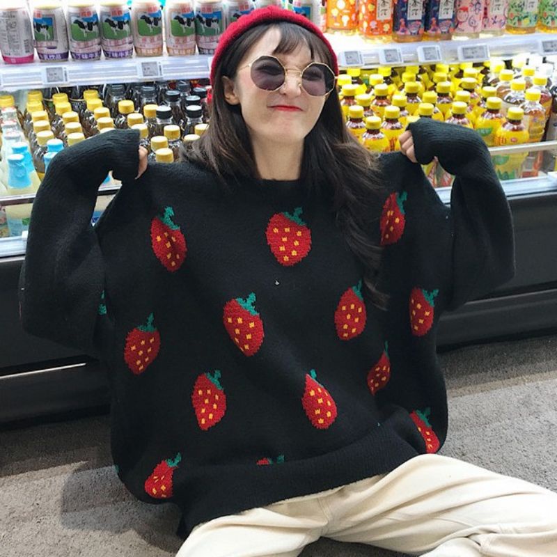 Áo len Hàn Hoạ tiết chốt trên livestream