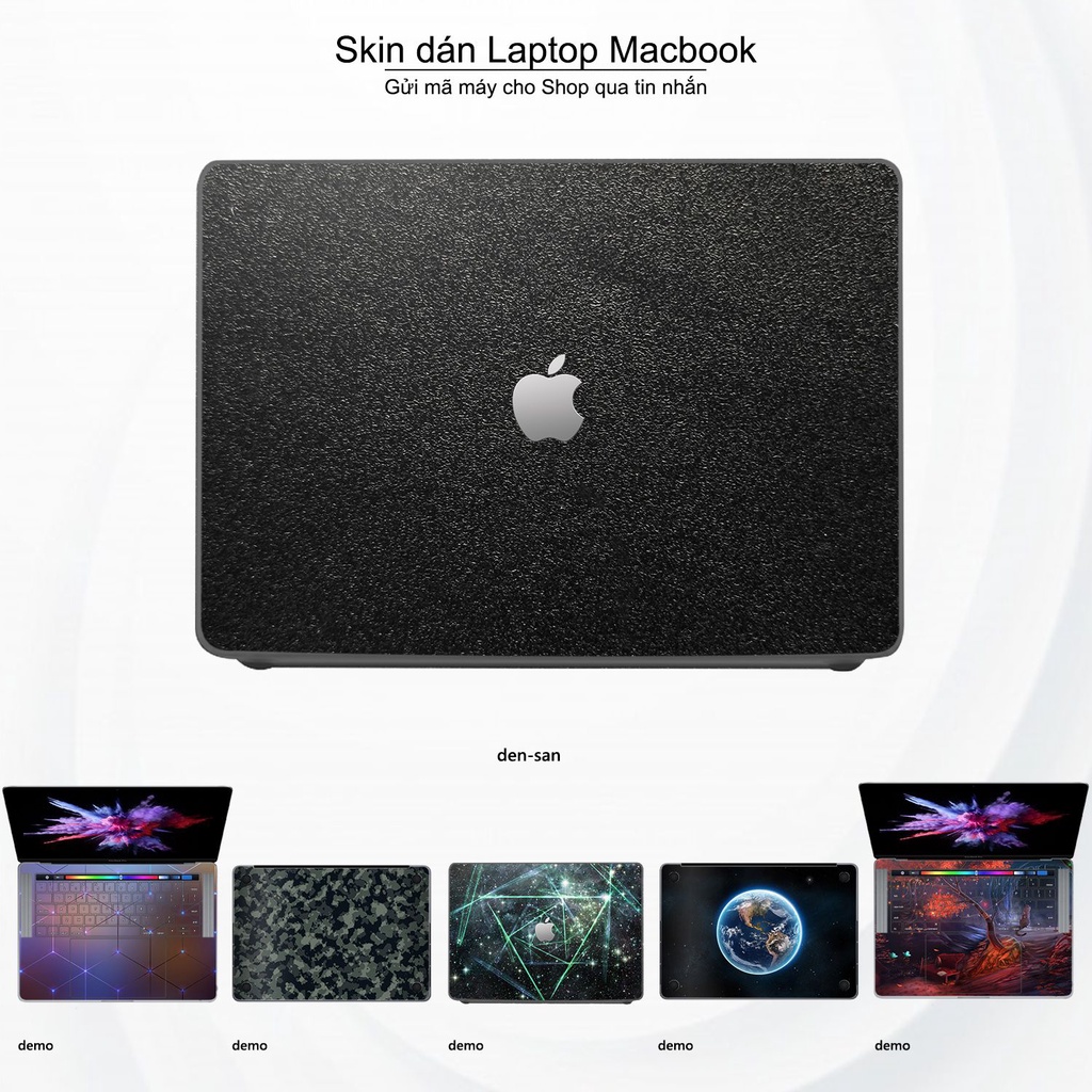 Skin dán Macbook mẫu Aluminum Chrome đen sần (đã cắt sẵn, inbox mã máy cho shop)