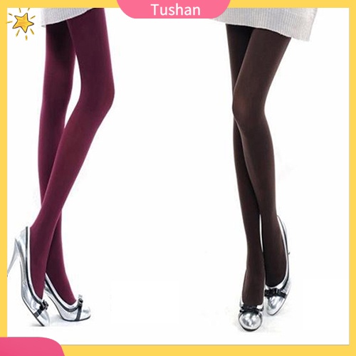 TUSH Women Fashion Pure Color 120D Opaque Footed Tights Sexy Pantyhose Stockings Socks