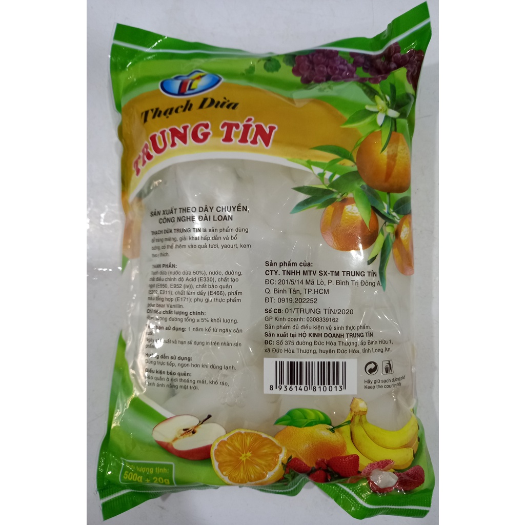 THẠCH DỪA hạt to Trung Tín - bịch 500g
