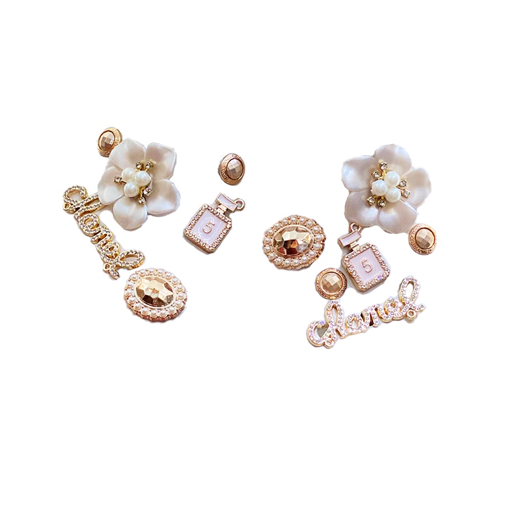 Set 12 phụ kiện trang trí dép AYUER bằng hợp kim hình hoa có thể tháo rời