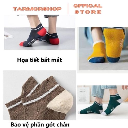 Tất vớ cotton nam cổ thấp nhiều màu , mang thoải mái không hôi chân.
