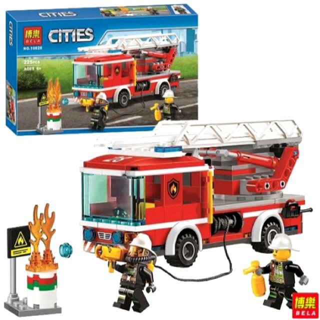 Lego cities Bela 10828 : Lắp ghép xe ô tô cứu hỏa tầm cao 239 mảnh