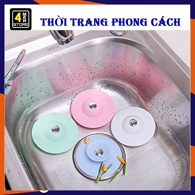 Dụng cụ giữ nước bồn rửa chén có lỗ thoát - Nắp đậy bồn rửa chén, cống thoát nước bằng silicon 2 trong 1 tiện lợi