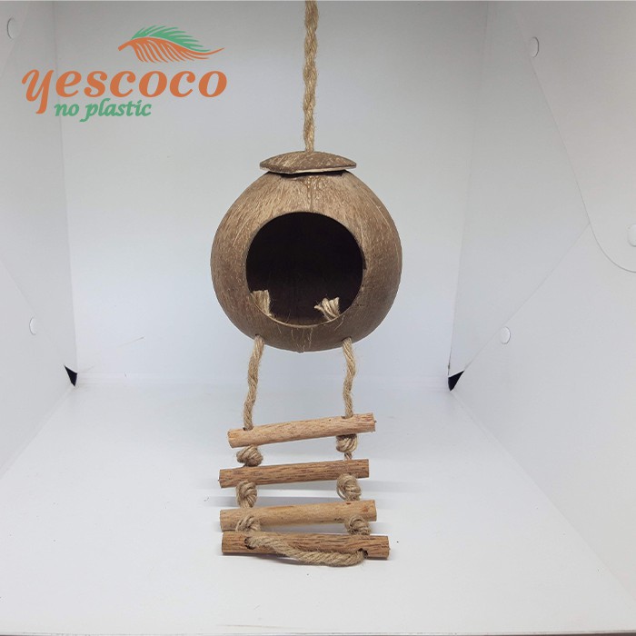 Tổ chim gáo dừa 4 thang gỗ || Cocodecor Xưởng SX