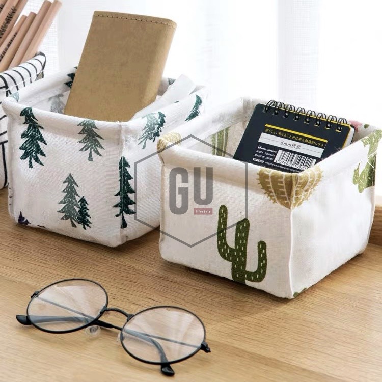 Giỏ Vải Mini Đựng Đồ đa năng, đựng đồ chơi cho bé, để bàn, trang trí, size 10*10*9cm