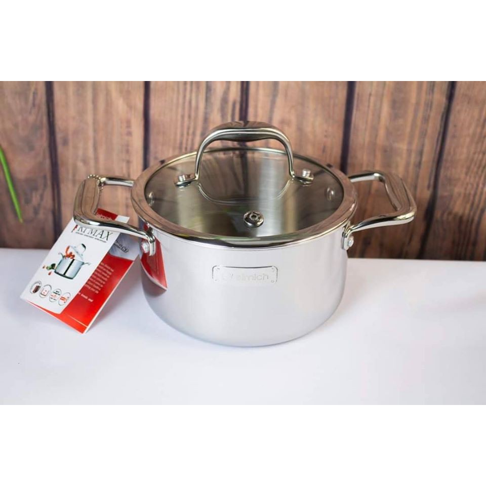 Nồi Elmich El-3747-Nồi Inox 3 Lớp Đáy Liền Cao Cấp Elmich Trimax XS Size 20Cm Chính Hãng