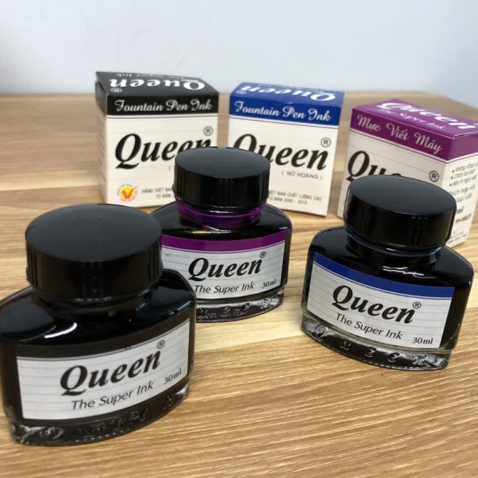 Mực Queen Tím Nữ Hoàng ✍️ 𝐌𝐚̀𝐮 Đ𝐞̣𝐩 ✍️ Thể Tích 30ml- Đủ 3 Màu Phù Hợp Cho Mọi Sự Lựa Chọn Xanh/Đen/Tím