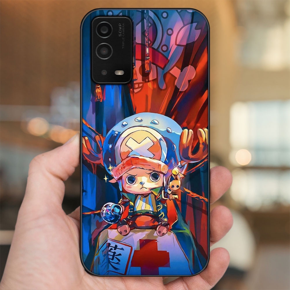Ốp lưng Oppo A55 4G, A55 5G viền đen in hình Chopper One Piece Đảo Hải Tặc