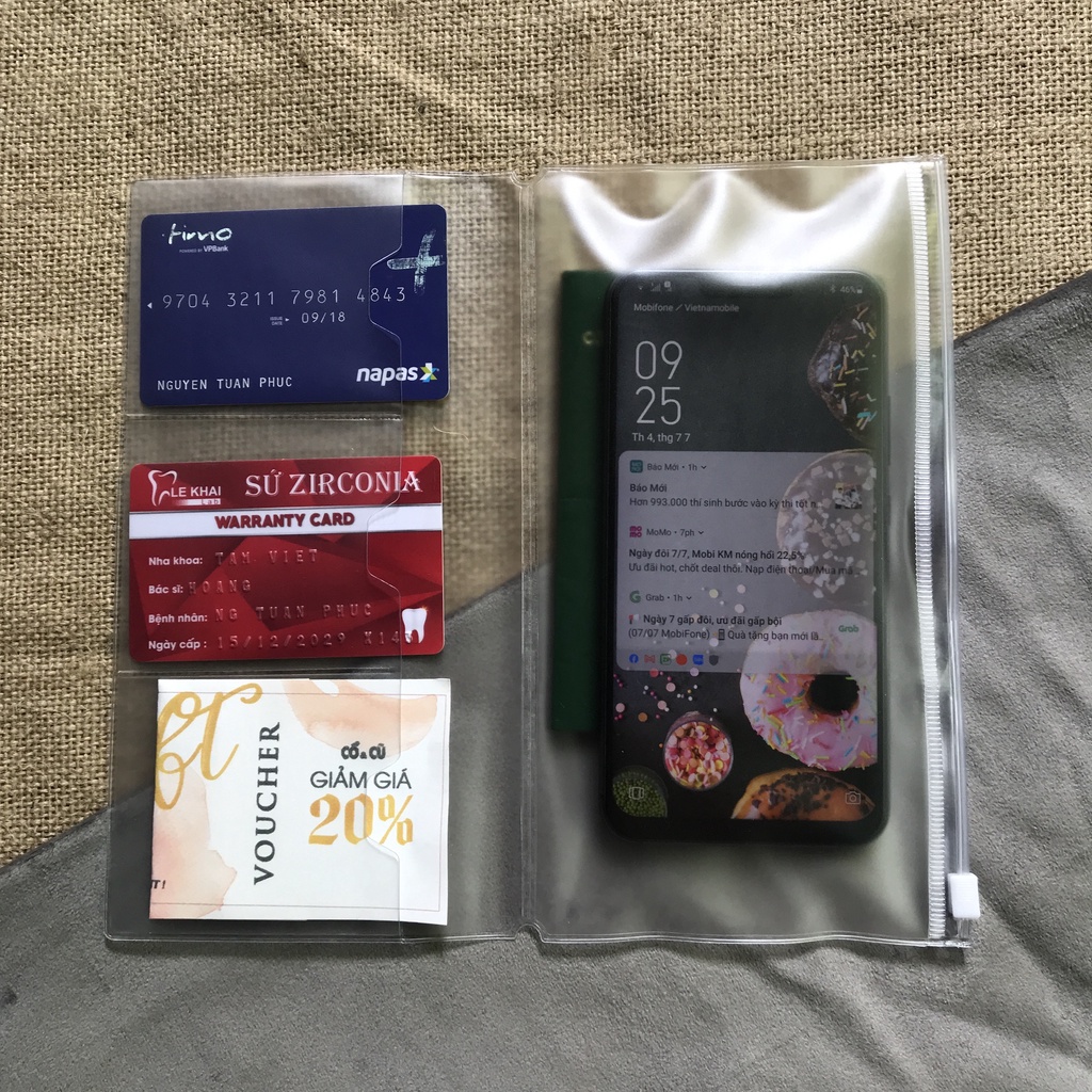Ruột sổ nhựa đựng card và zipper refill thay thế cho sổ Midori travelbook nhiều kích cỡ