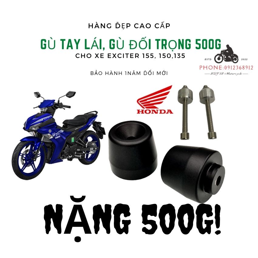 Gù Đối Trọng Tay Lái SH 350i Cho Yamaha EX 150, EX 155, EX 135 ( Cục Căn Nhôm)
